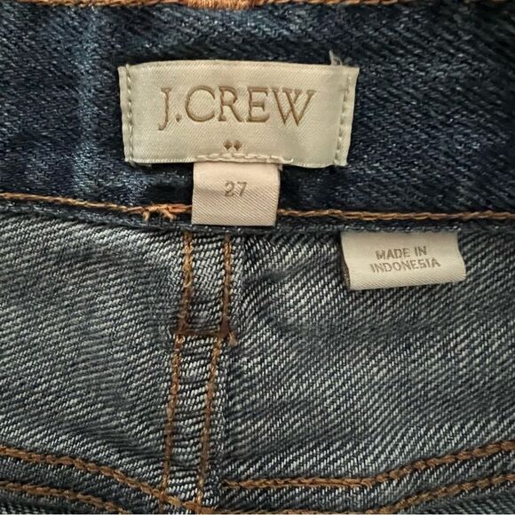 Crew Liza wash denim shorts rolled up raw hem cut offs size 27 - Picture 4 of 4